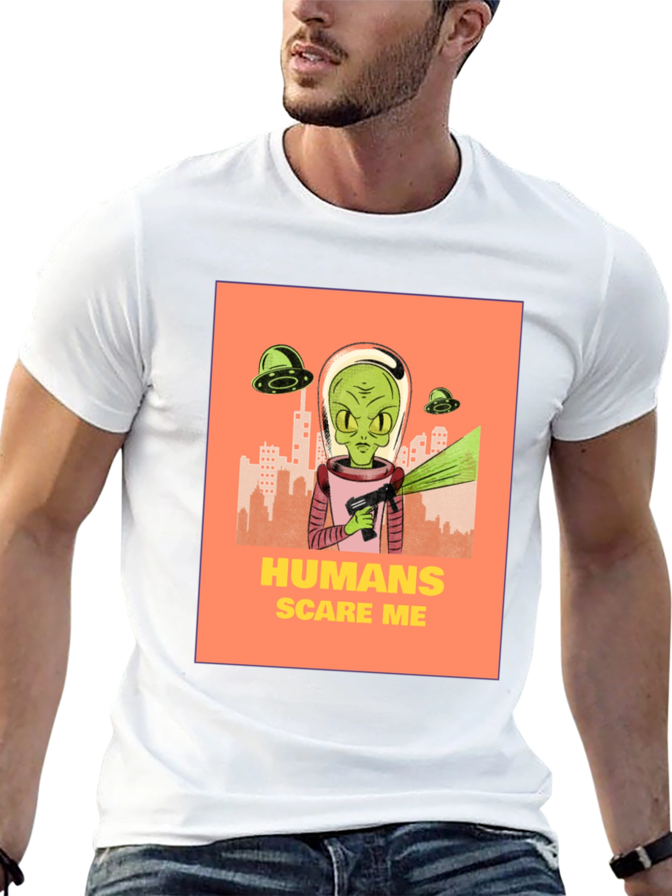 Humans Scare Me Alien T-Shirt
