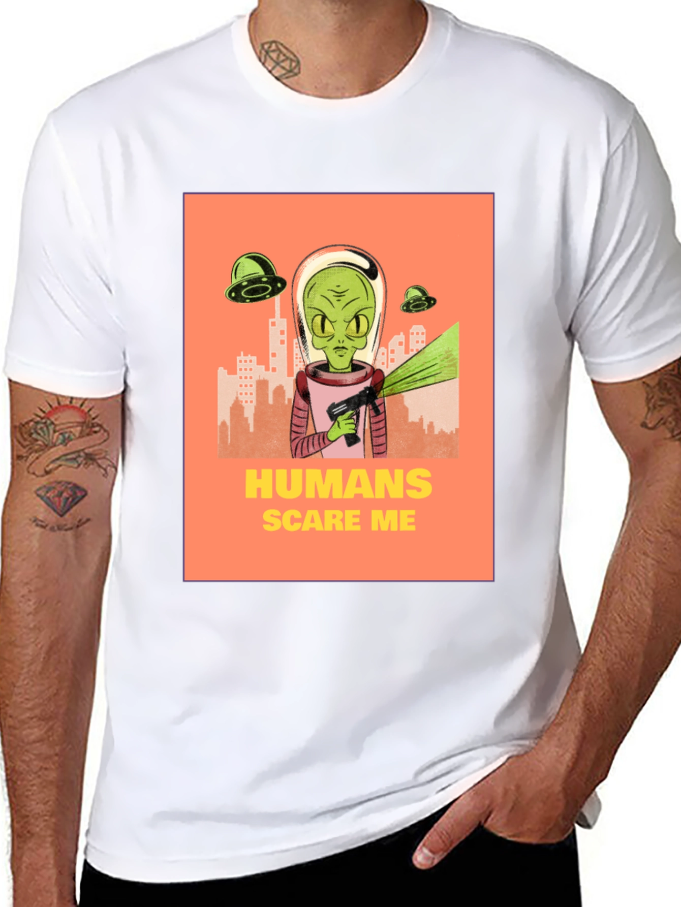 Humans Scare Me Alien T-Shirt