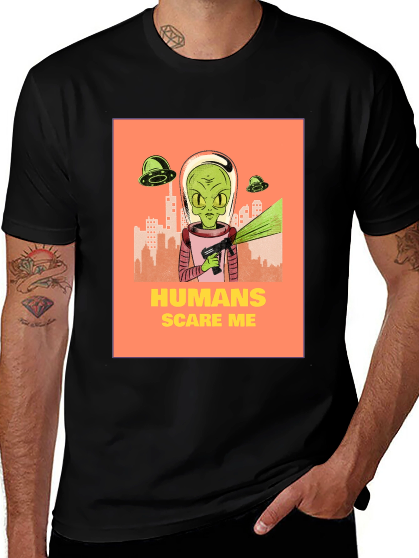 Humans Scare Me Alien T-Shirt