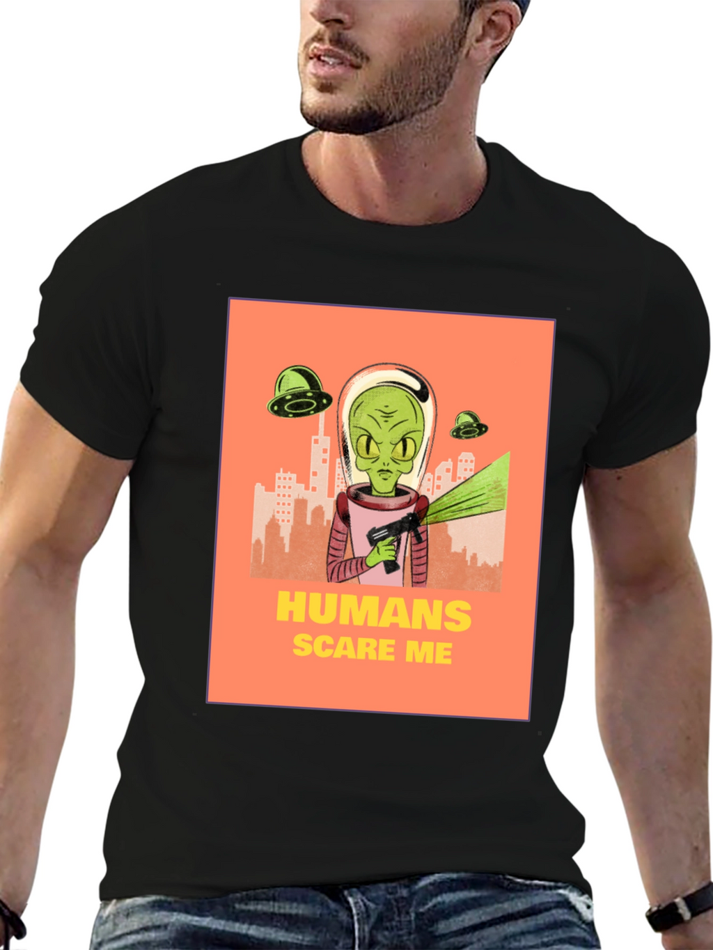 Humans Scare Me Alien T-Shirt