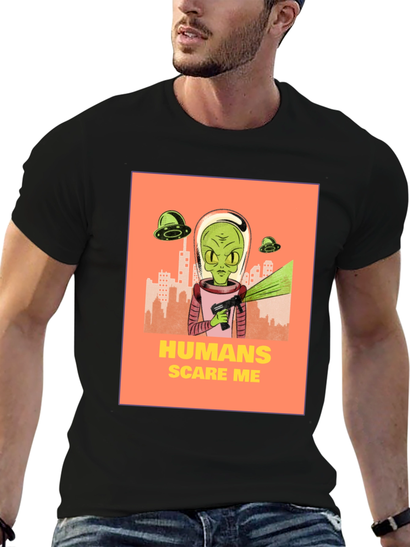 Humans Scare Me Alien T-Shirt
