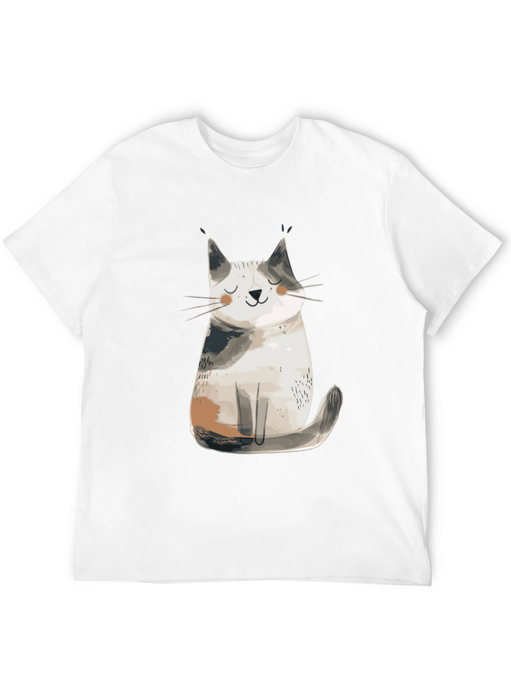 Cute Cat Graphic T-Shirt - Black