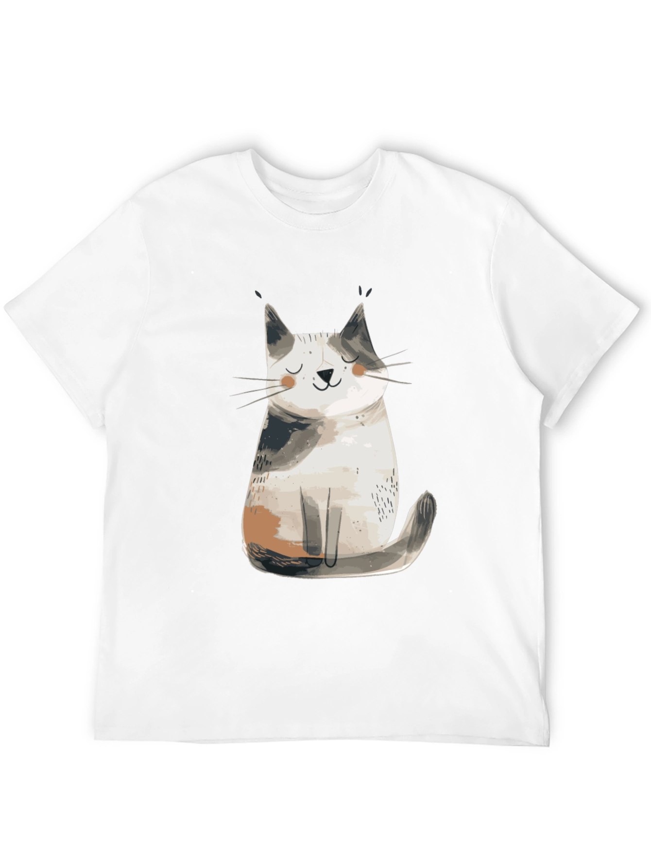 Cute Cat Graphic T-Shirt - Black