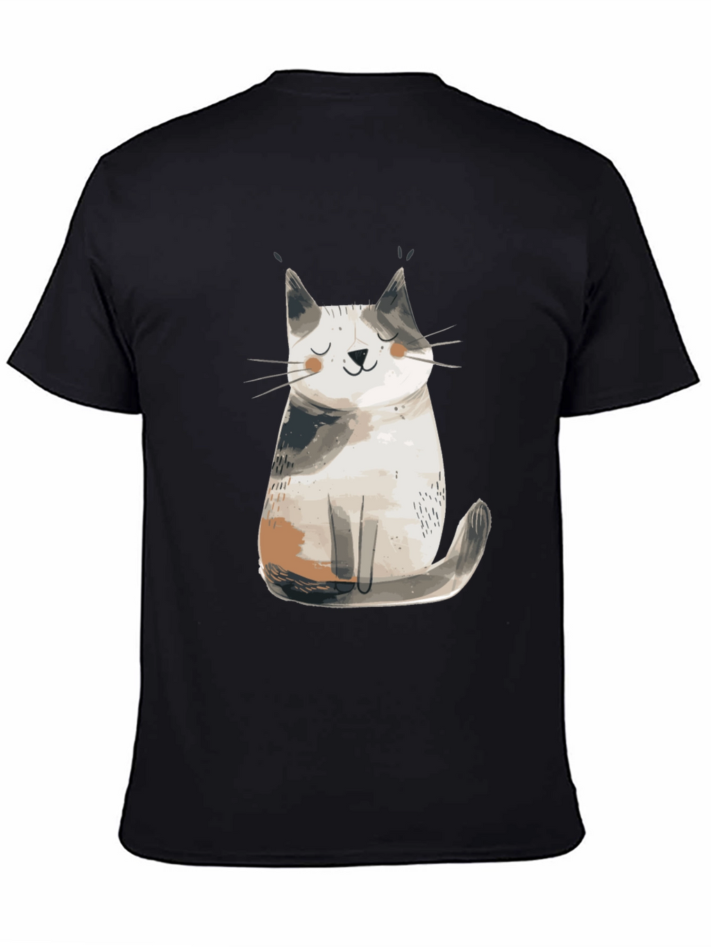 Cute Cat Graphic T-Shirt - Black
