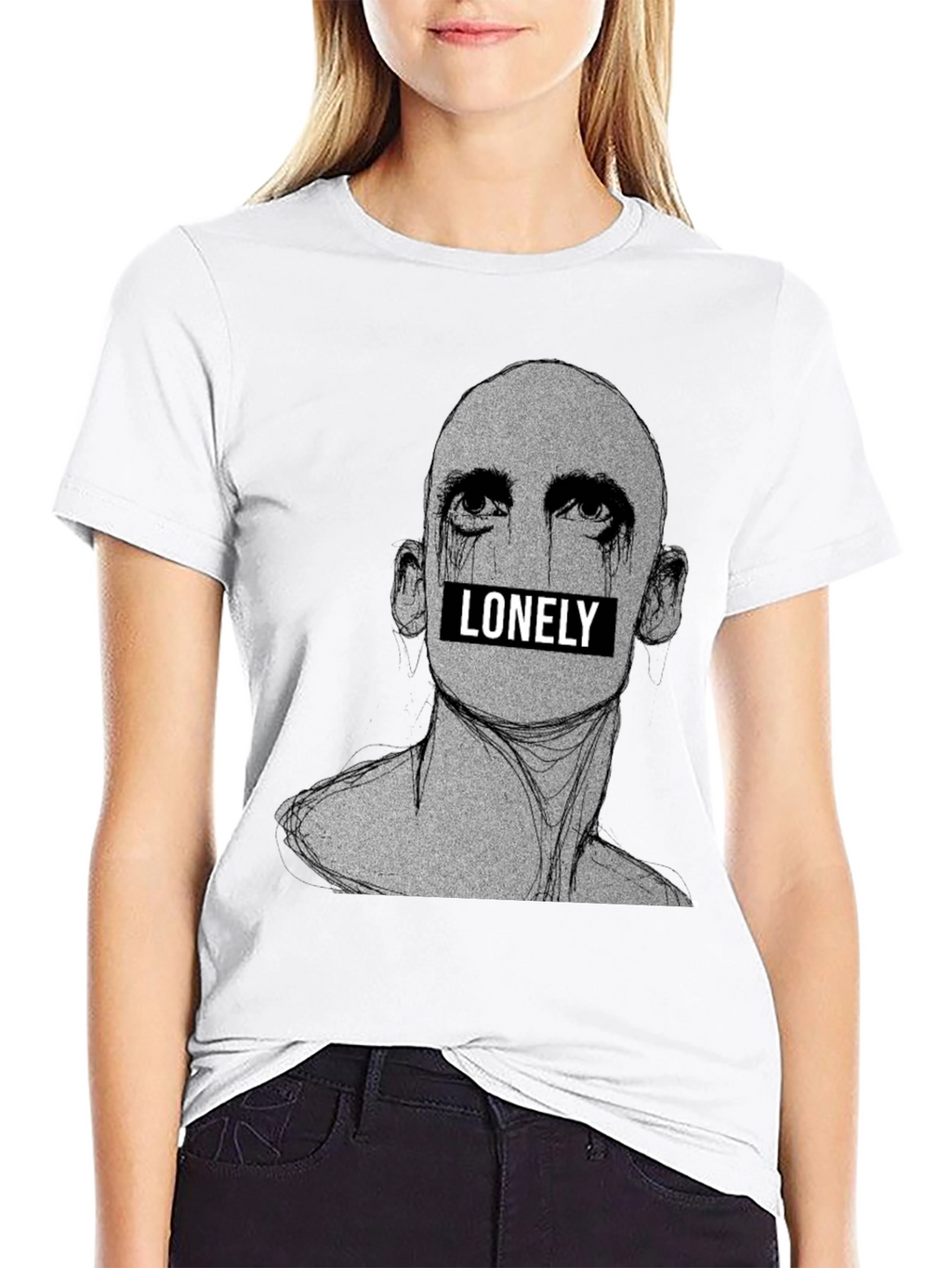 Lonely Graphic Tee - Black T-Shirt