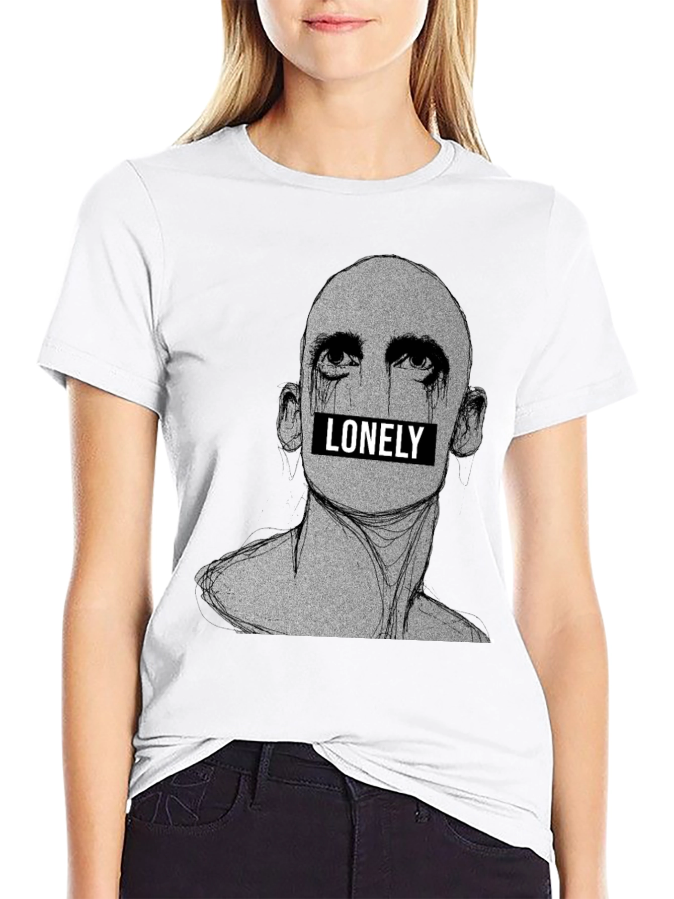 Lonely Graphic Tee - Black T-Shirt