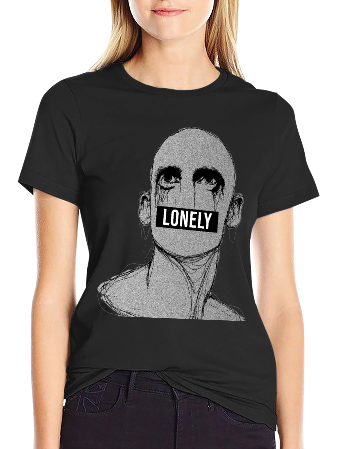 Lonely Graphic Tee - Black T-Shirt