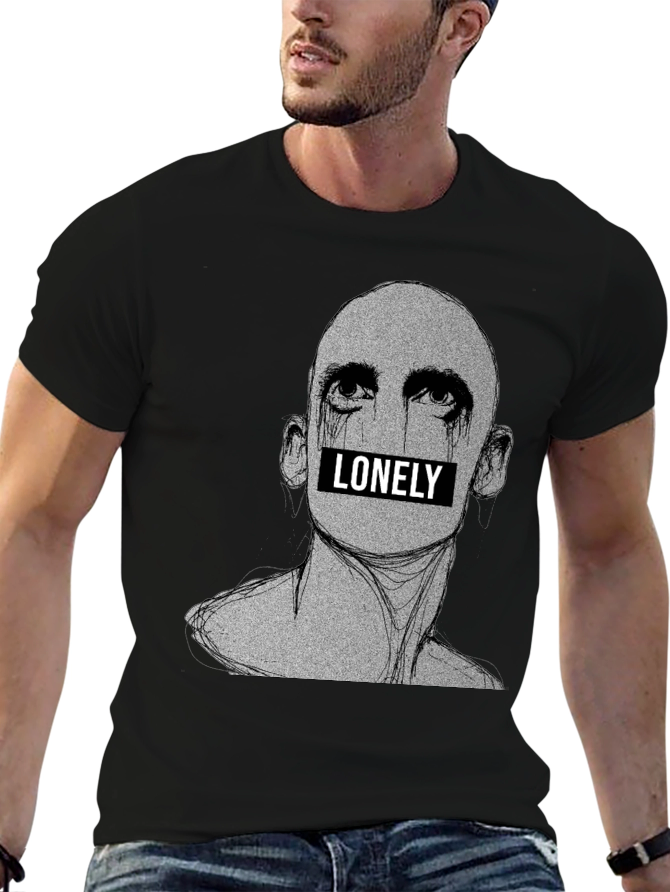 Lonely Graphic Tee - Black T-Shirt