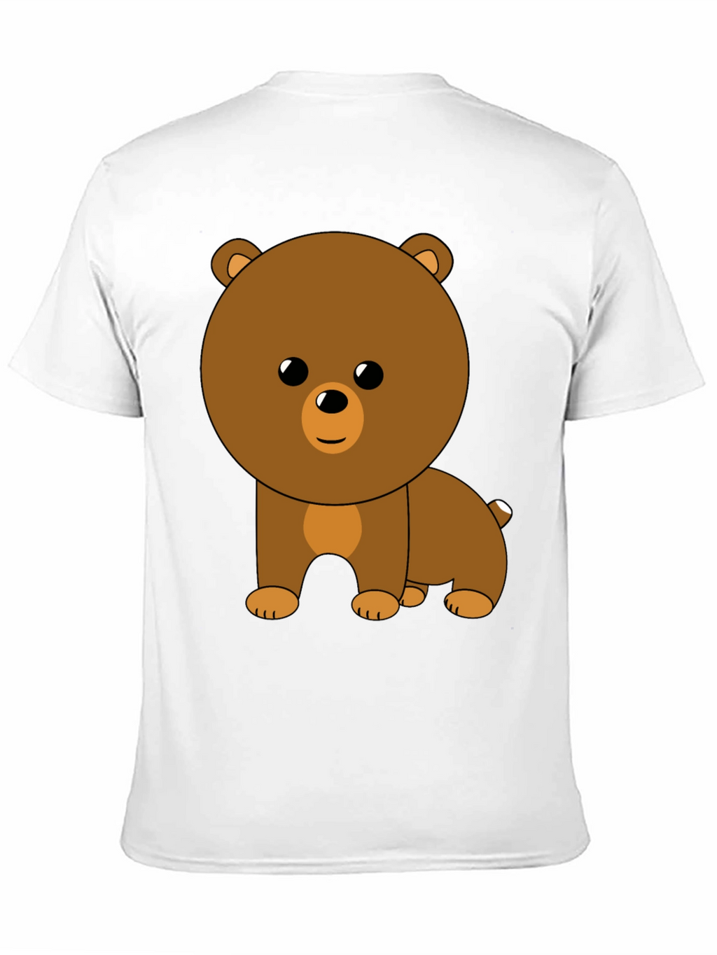 Cute Cartoon Bear Graphic Black T-Shirt