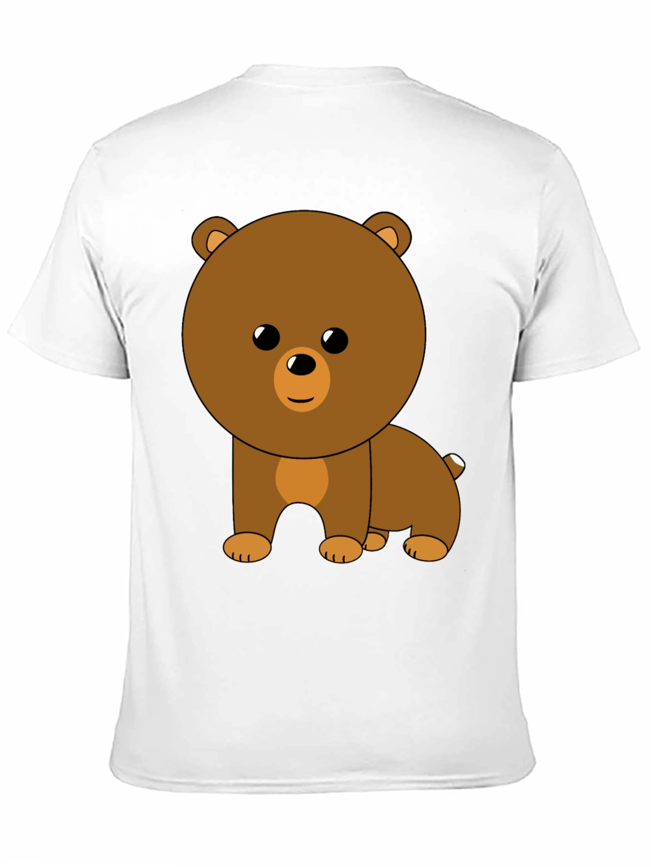 Cute Cartoon Bear Graphic Black T-Shirt