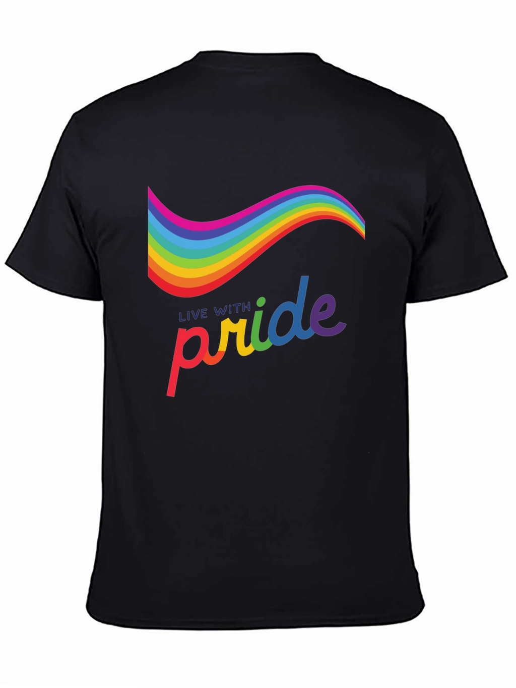 Live with Pride Rainbow Graphic Tee - Black