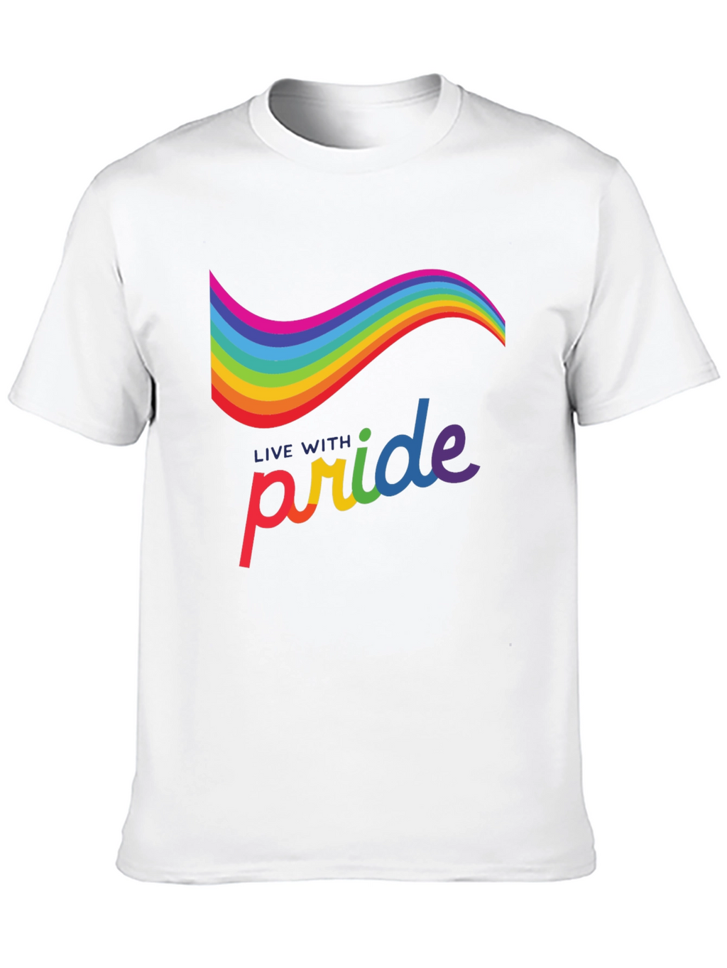 Live with Pride Rainbow Graphic Tee - Black