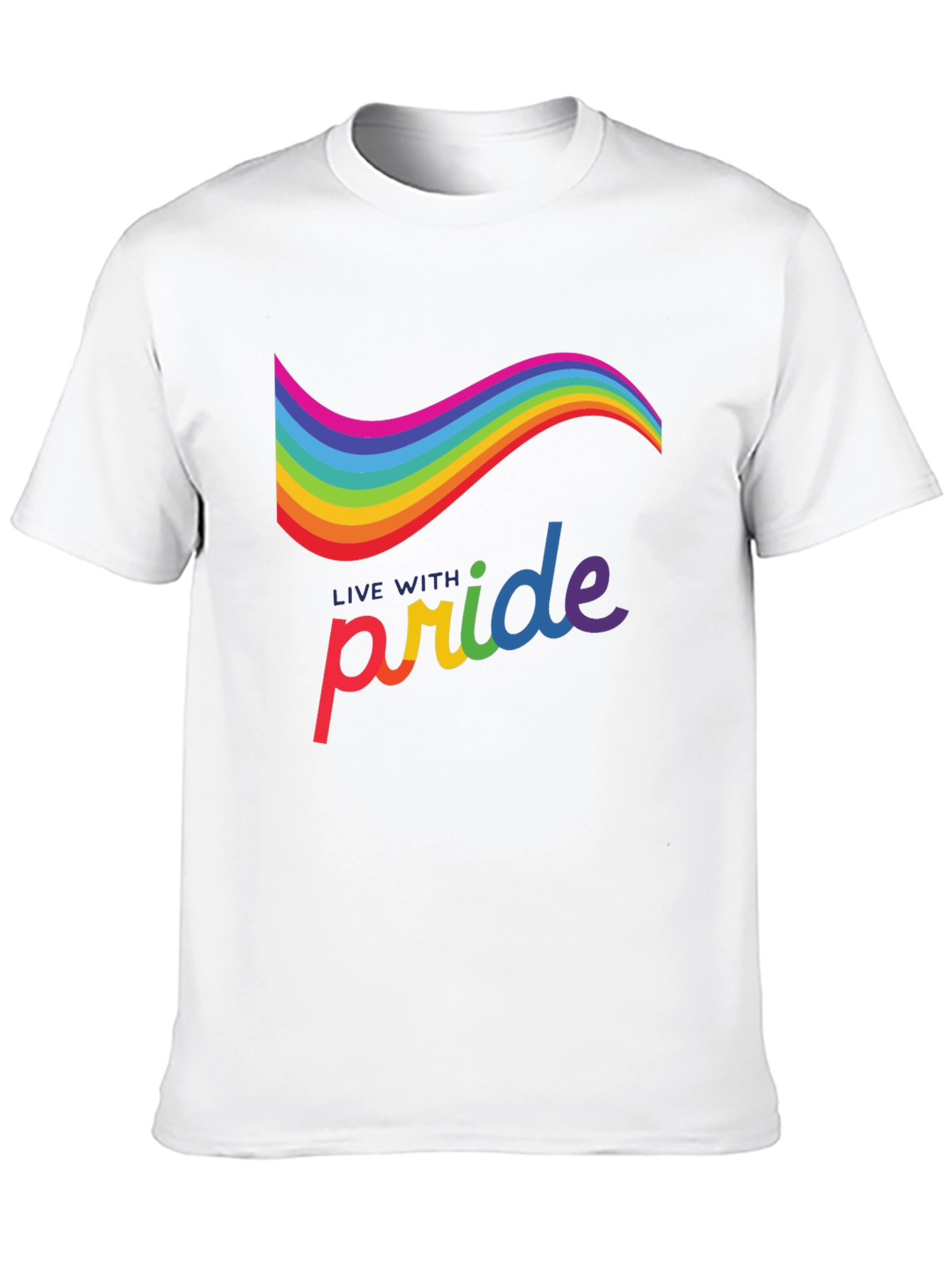 Live with Pride Rainbow Graphic Tee - Black