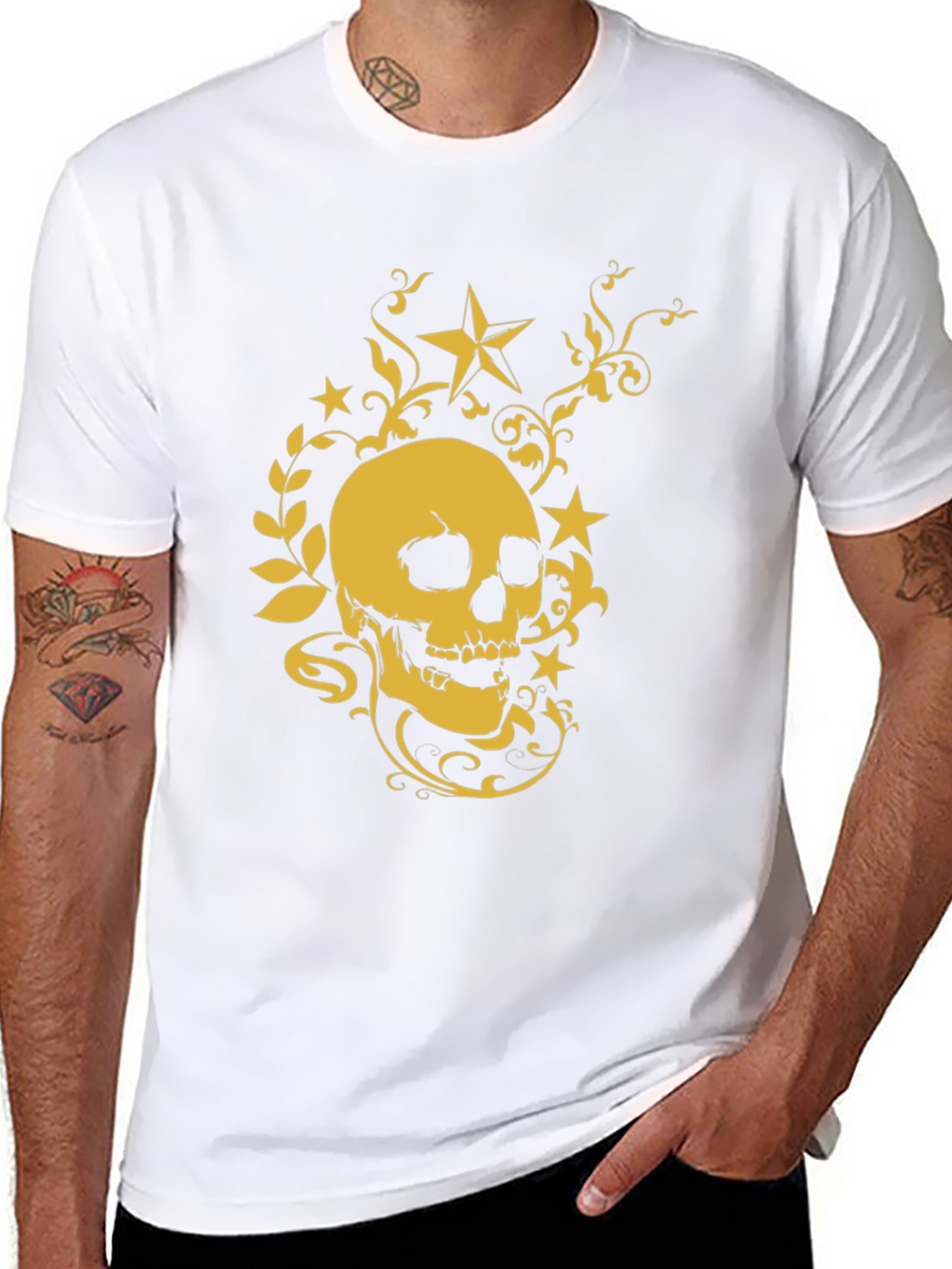 Skull & Star Graphic Tee - Stylish Black T-Shirt