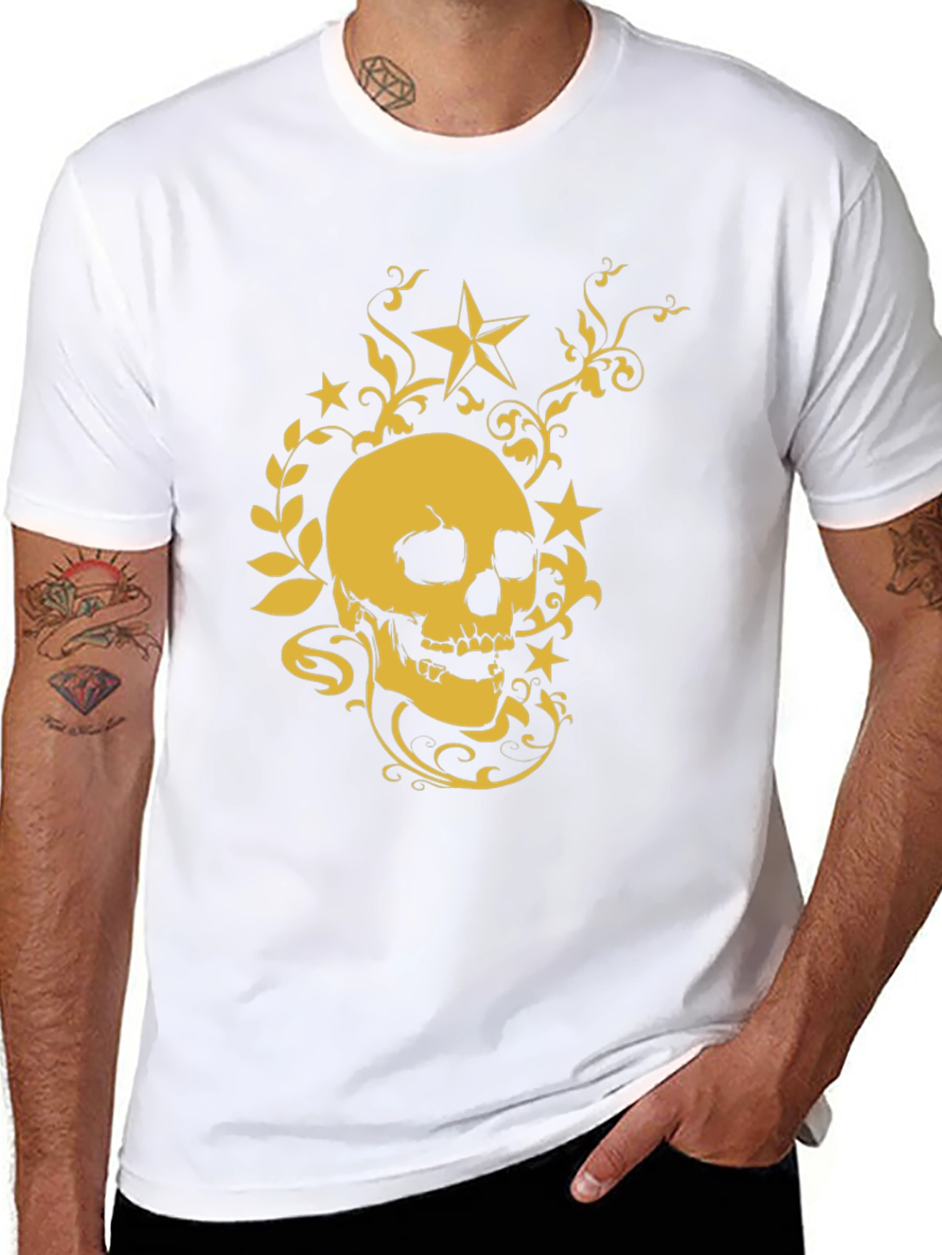 Skull & Star Graphic Tee - Stylish Black T-Shirt
