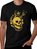 Skull & Star Graphic Tee - Stylish Black T-Shirt