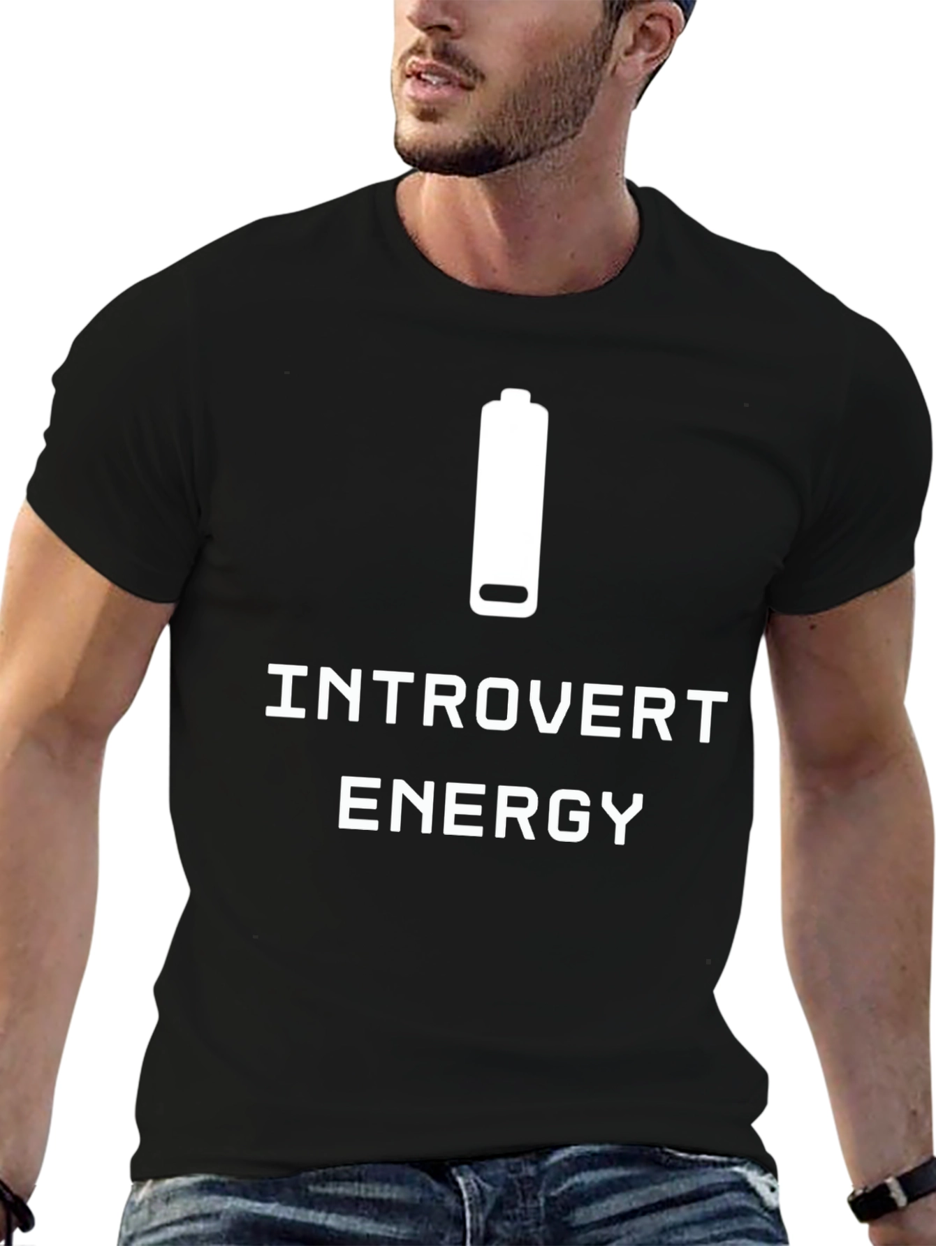 Introvert Energy T-Shirt -  Comfortable Black Tee