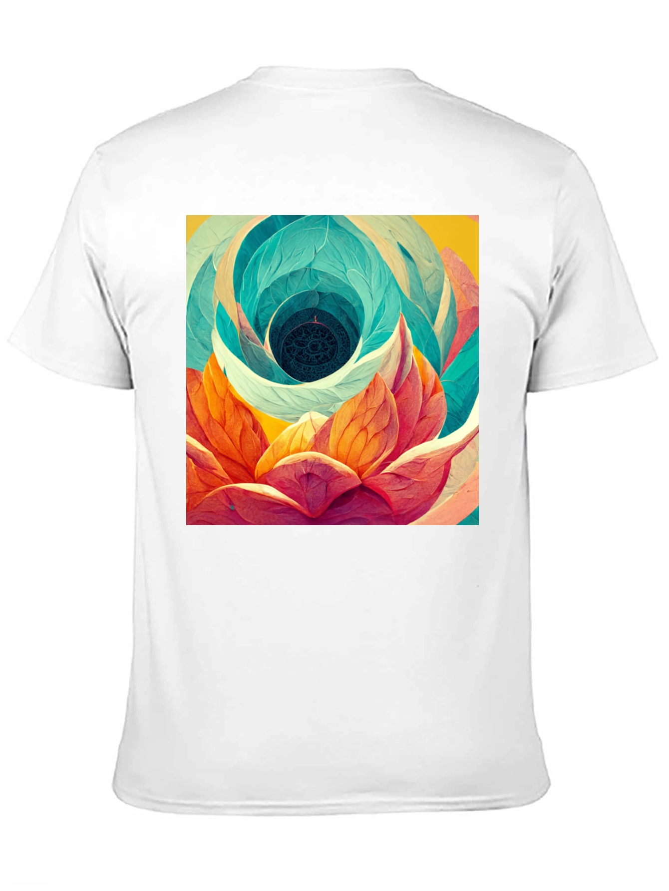 Abstract Lotus Flower Graphic Print T-Shirt