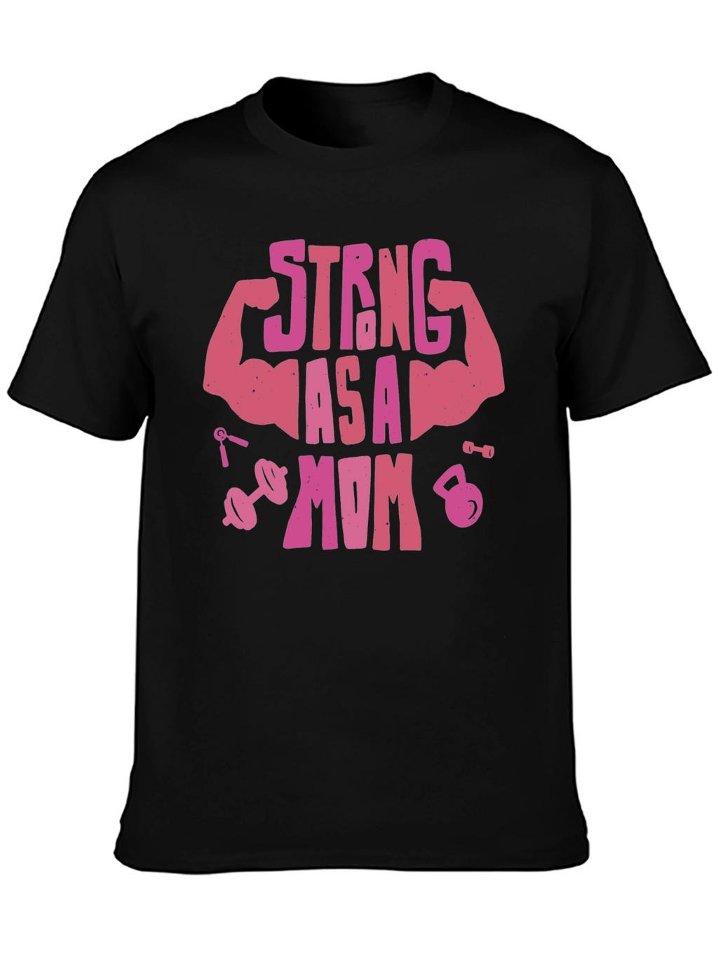 Strong As A Mom Pink Graphic T-Shirt