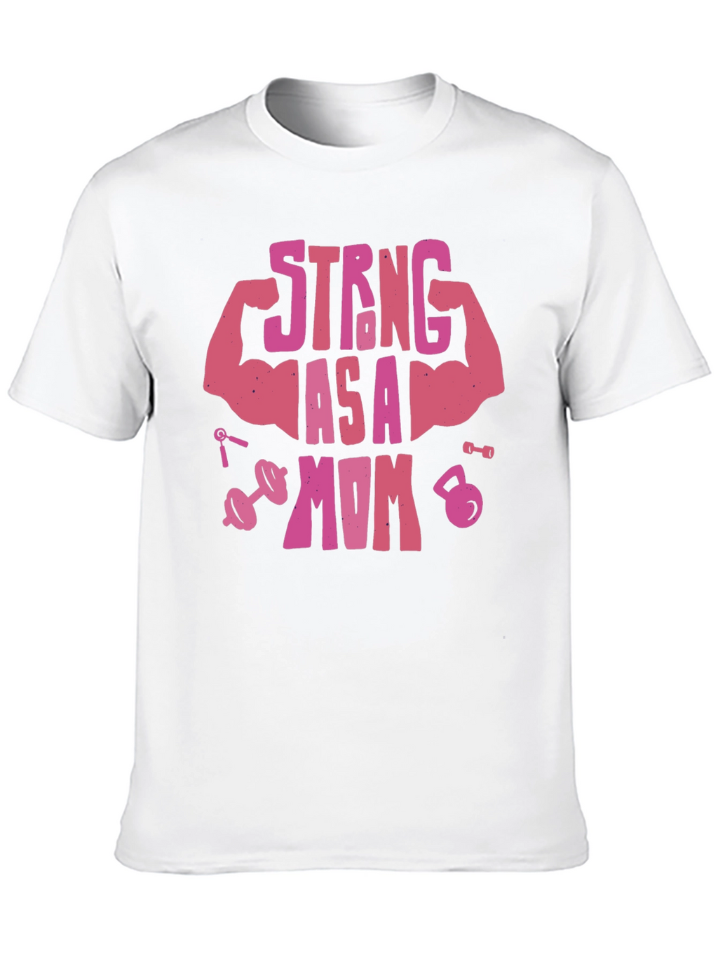 Strong As A Mom Pink Graphic T-Shirt