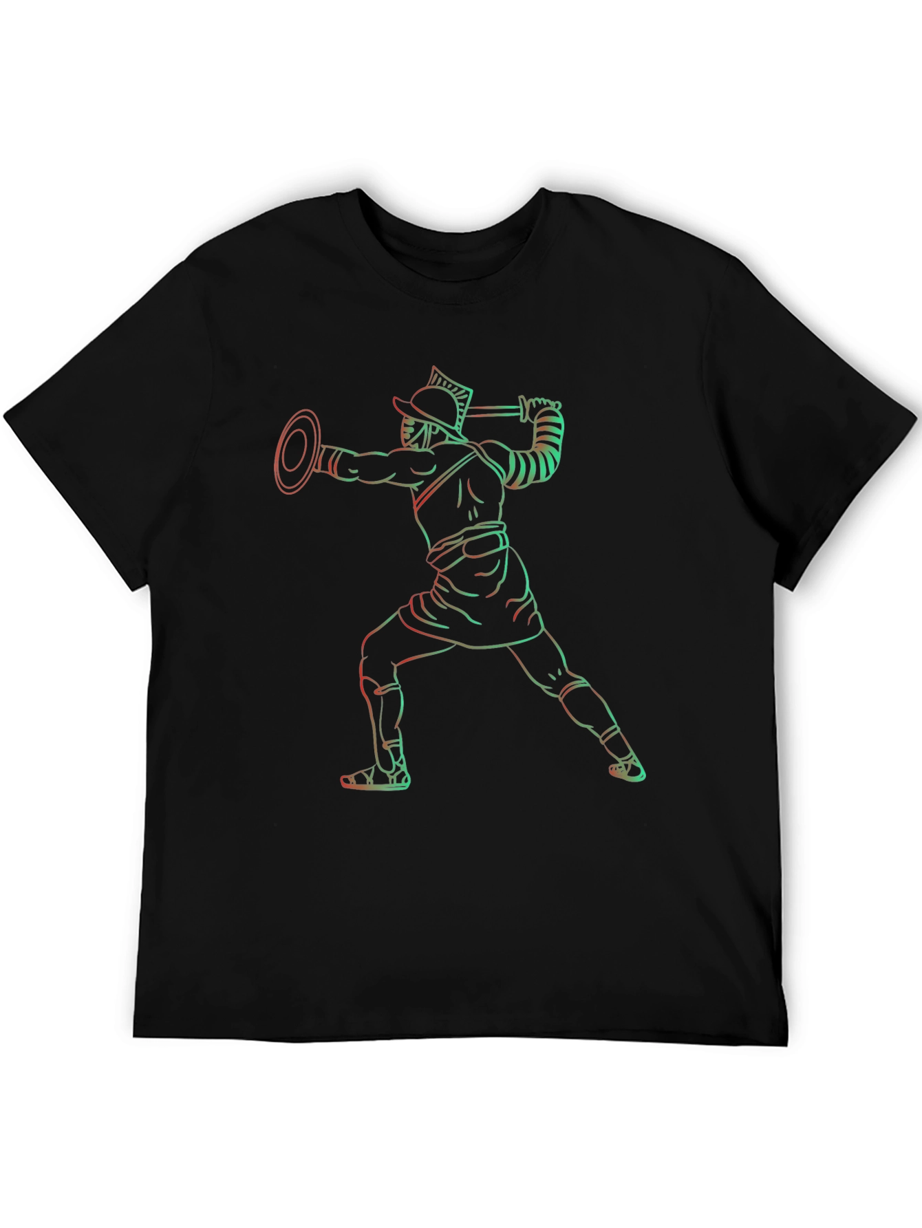 Gladiator Outline Graphic Tee - Black