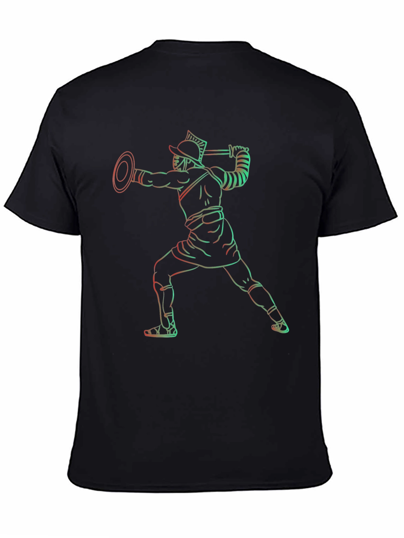 Gladiator Outline Graphic Tee - Black