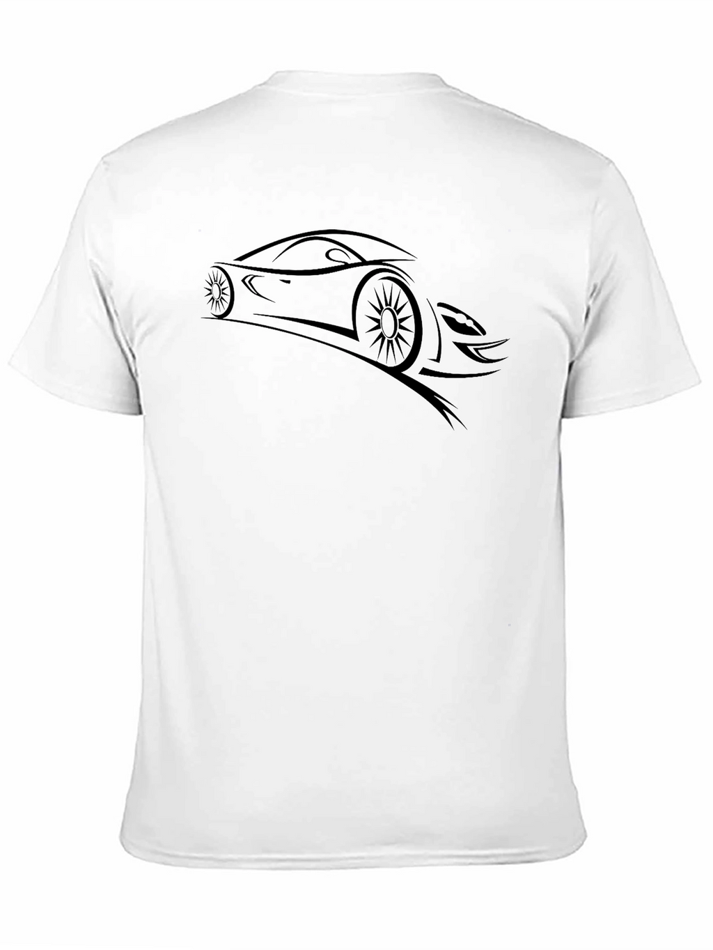 Sleek Car Graphic Tee - Black Cotton Comfort