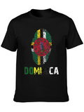 Dominica Fingerprint Flag Graphic T-Shirt