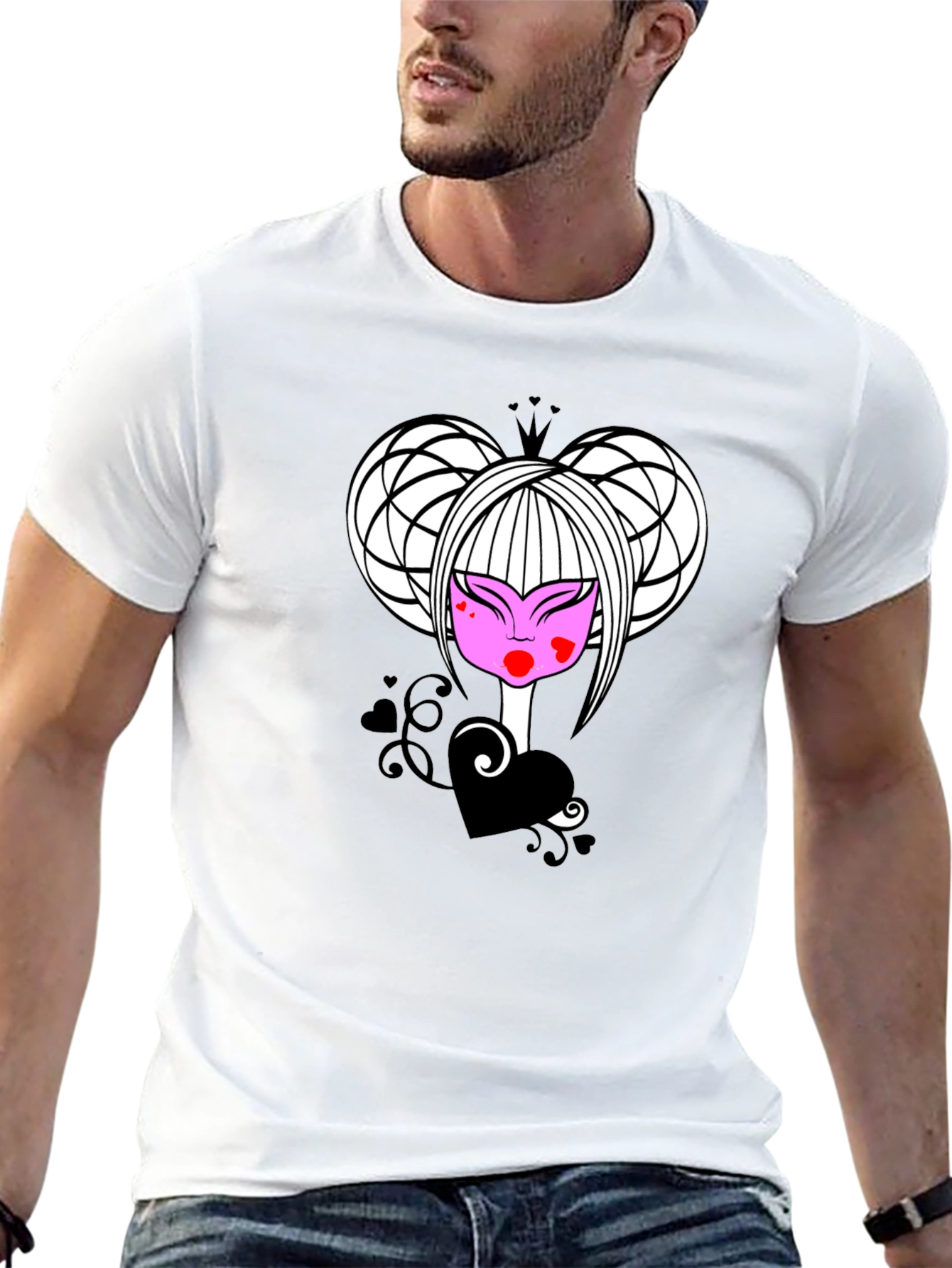 Queen of Hearts Graphic Tee - Black