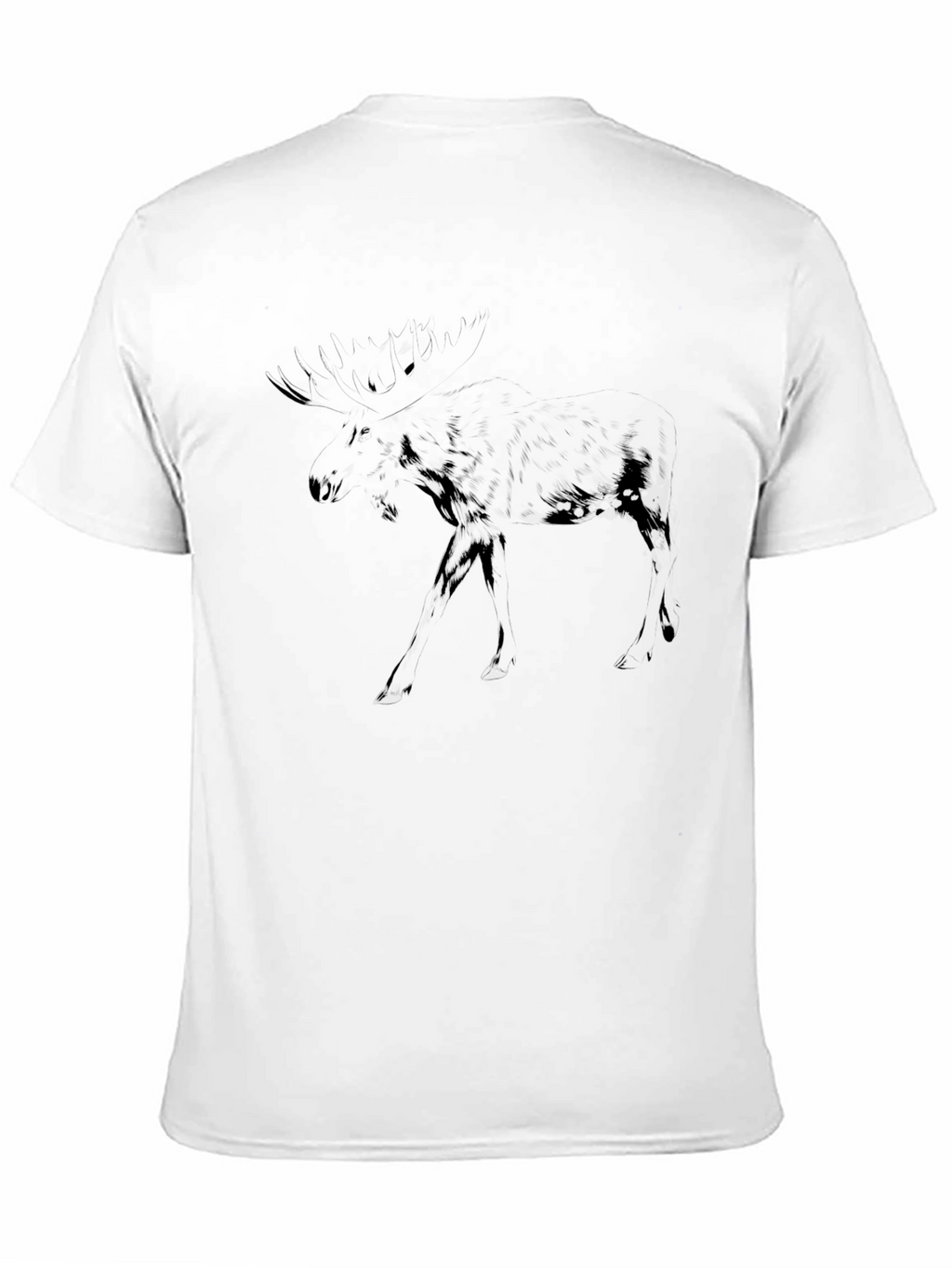 Black Graphic Tee - Dark Moose Silhouette Design