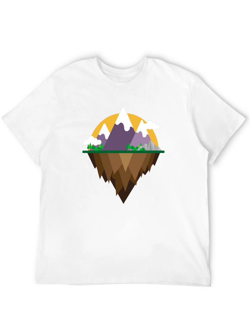 Mountain Island Graphic Tee - Black Cotton Shirt