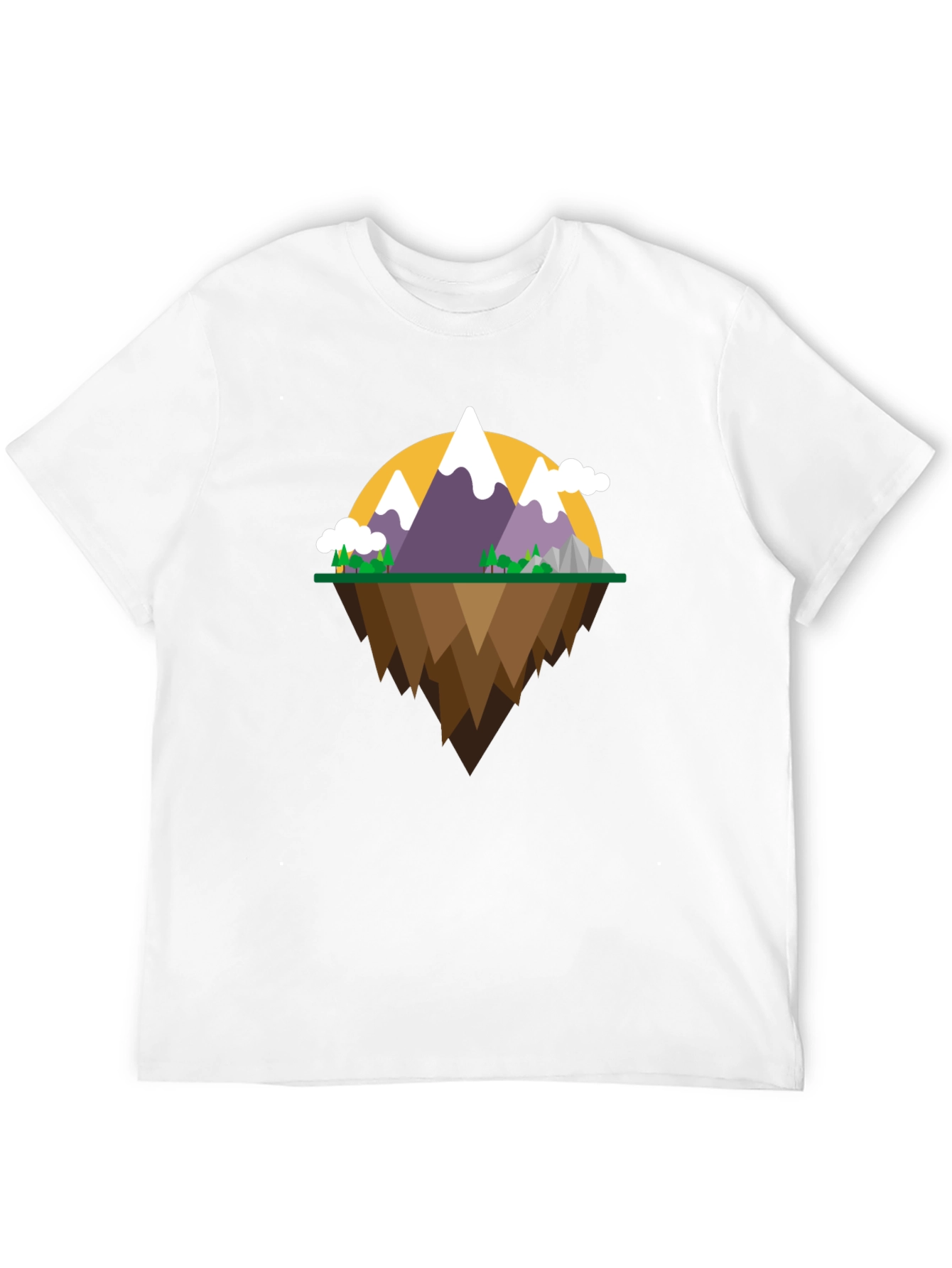 Mountain Island Graphic Tee - Black Cotton Shirt
