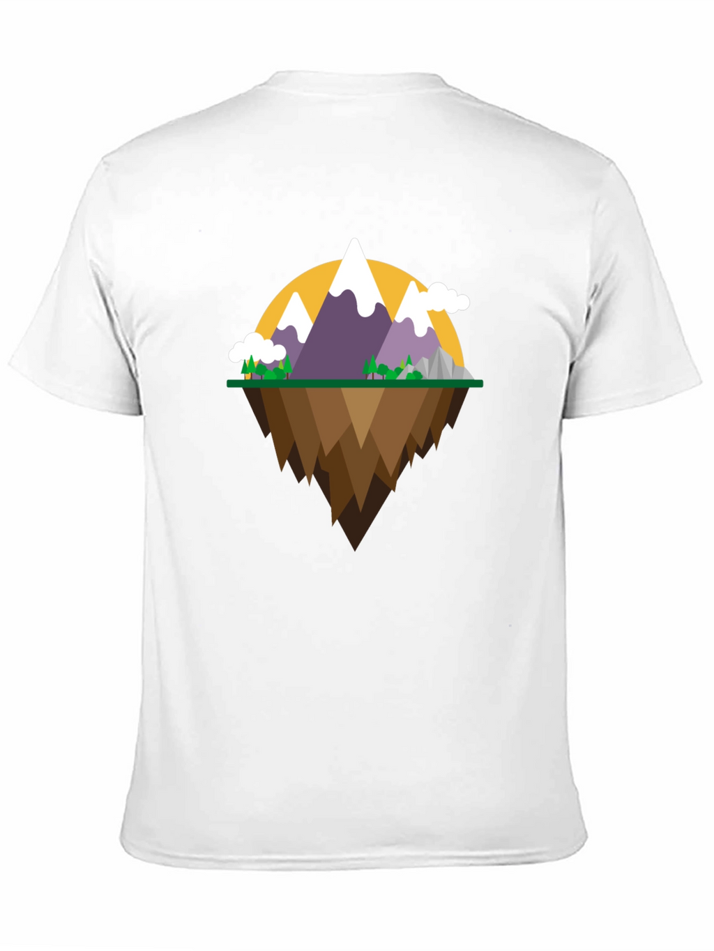 Mountain Island Graphic Tee - Black Cotton Shirt