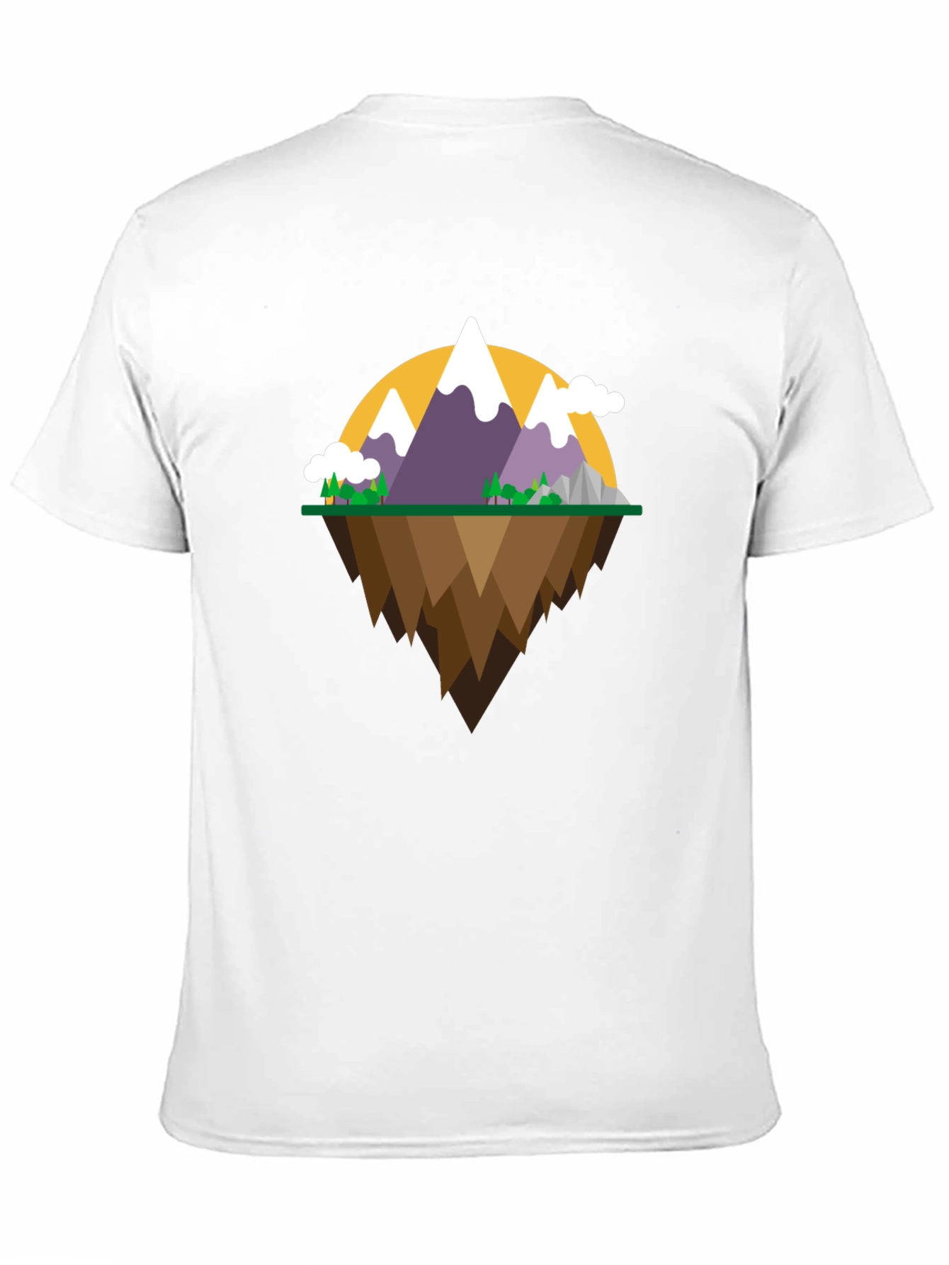Mountain Island Graphic Tee - Black Cotton Shirt