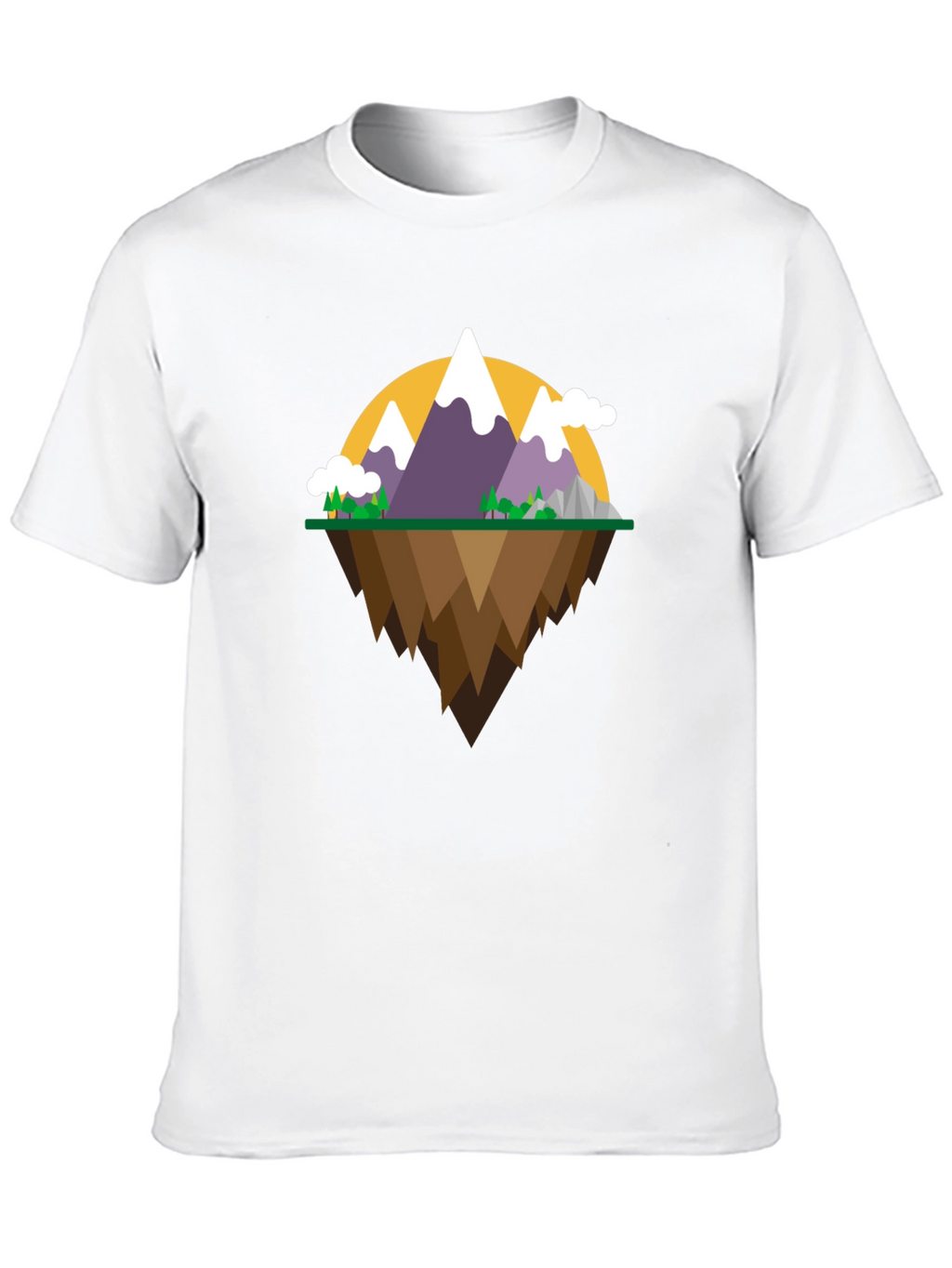 Mountain Island Graphic Tee - Black Cotton Shirt