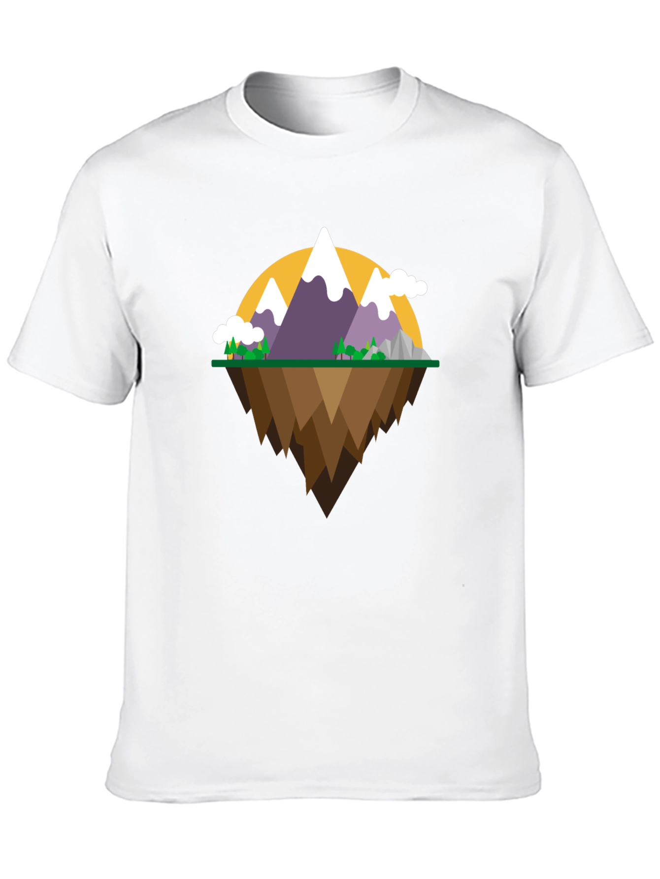 Mountain Island Graphic Tee - Black Cotton Shirt