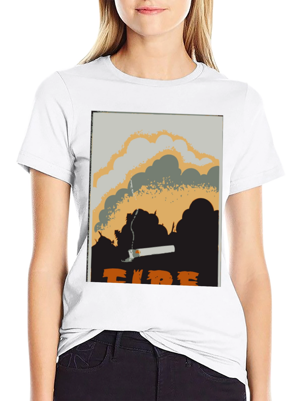 Unique Graphic Tee: Smoldering Cigarette Design