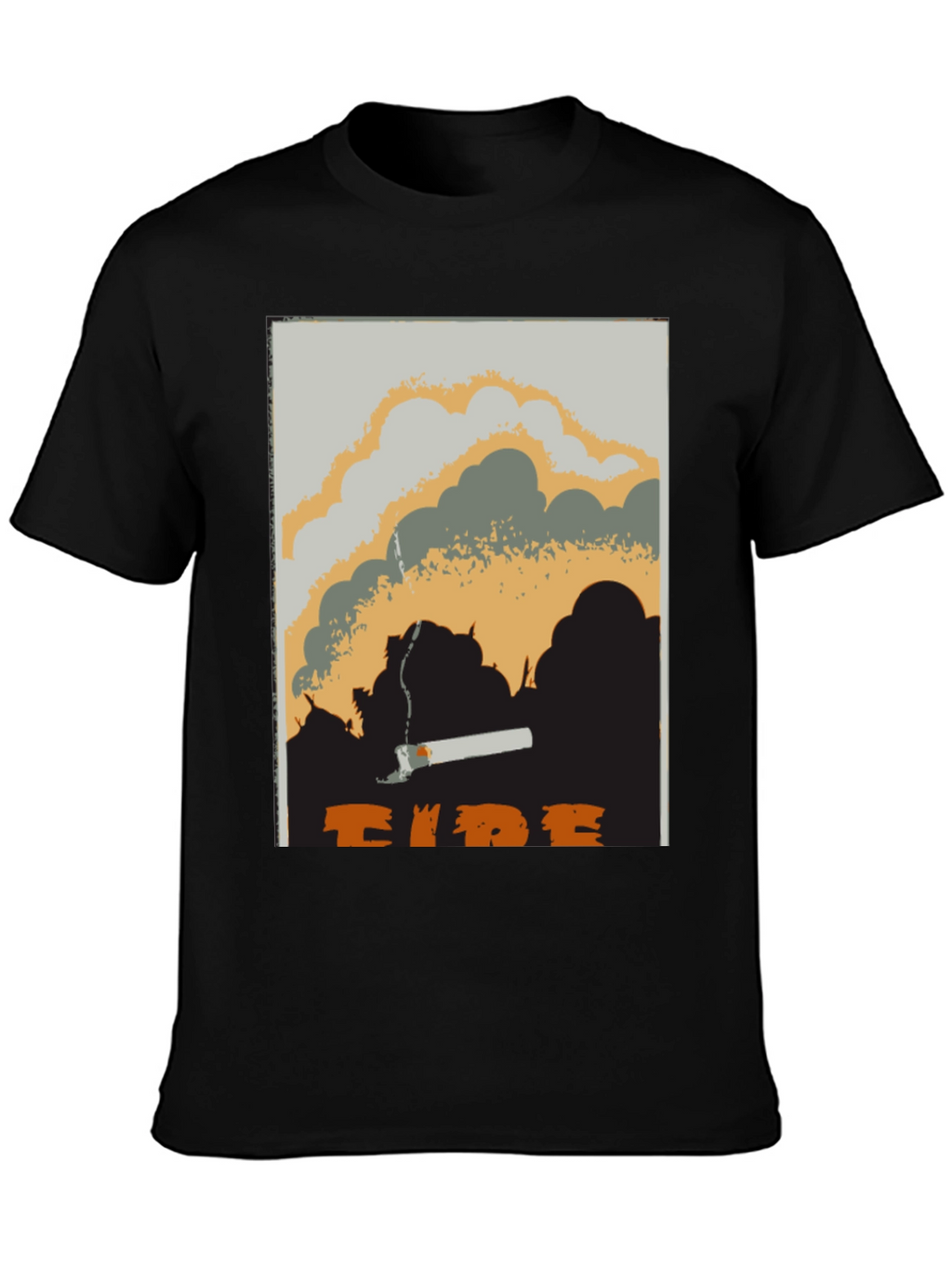 Unique Graphic Tee: Smoldering Cigarette Design