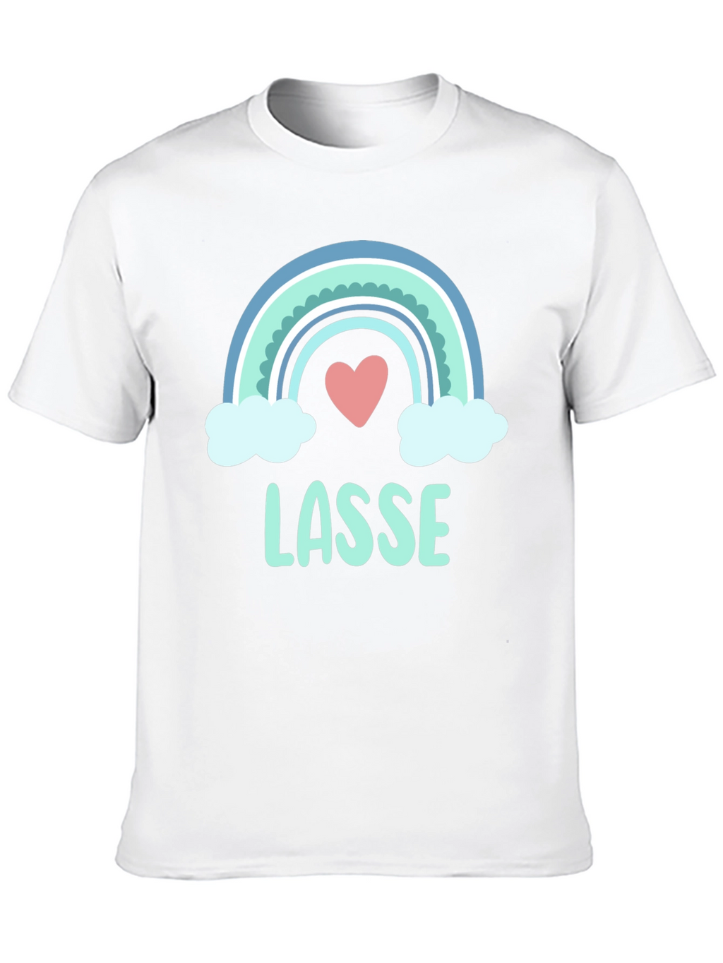 LASSE Rainbow Heart Graphic Black T-Shirt
