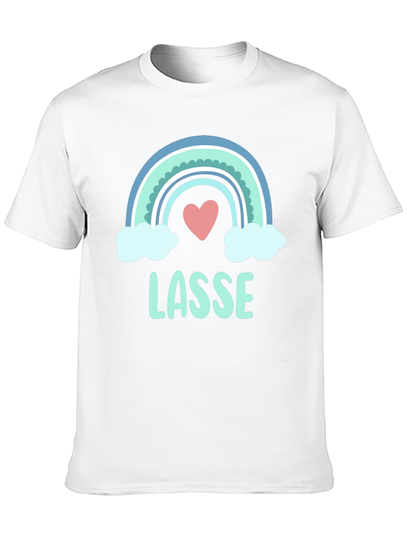 LASSE Rainbow Heart Graphic Black T-Shirt