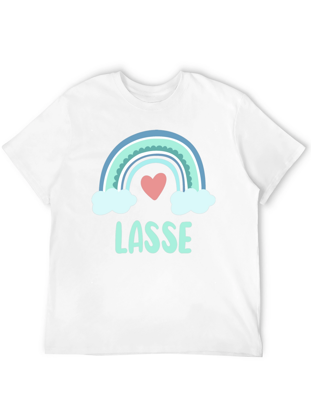 LASSE Rainbow Heart Graphic Black T-Shirt