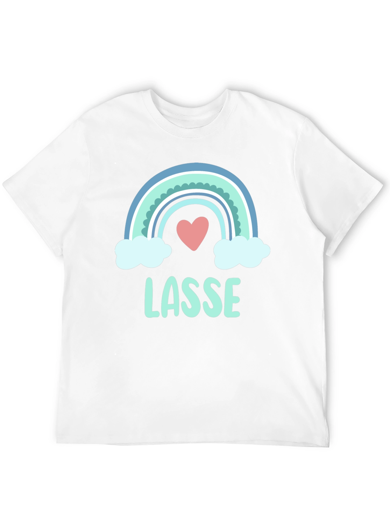 LASSE Rainbow Heart Graphic Black T-Shirt
