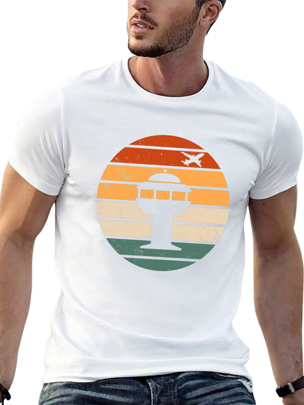 Airport Tower Retro Graphic T-Shirt