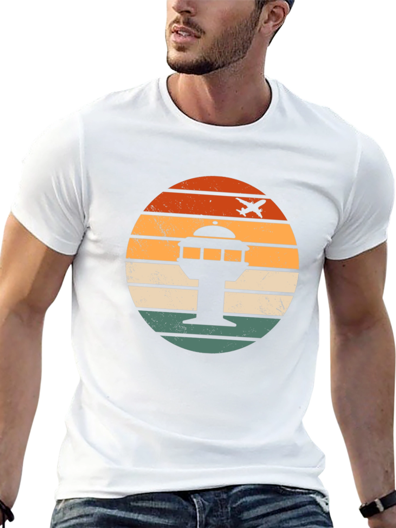 Airport Tower Retro Graphic T-Shirt