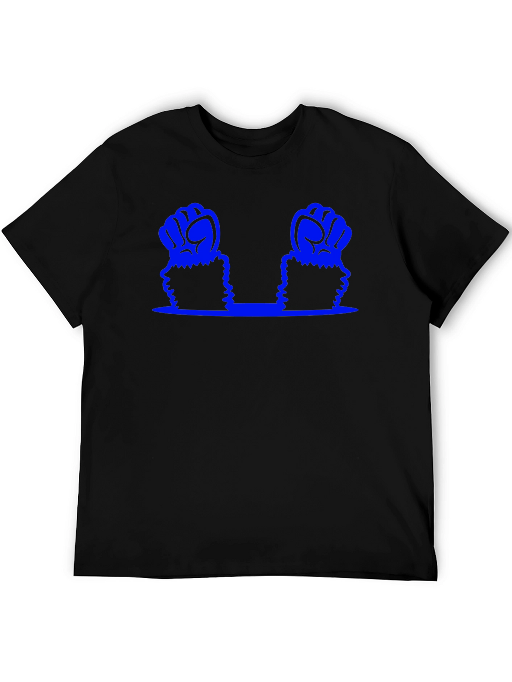 Blue Fist Graphic T-Shirt - Black Cotton Tee