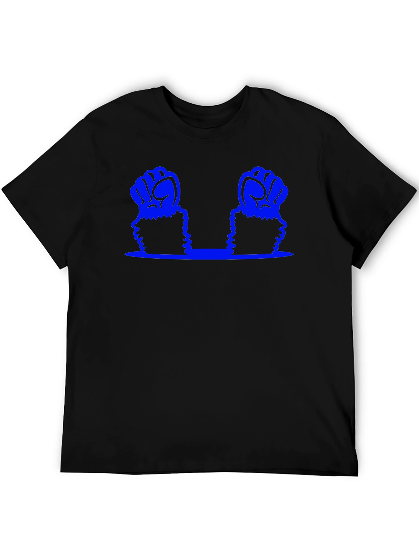 Blue Fist Graphic T-Shirt - Black Cotton Tee