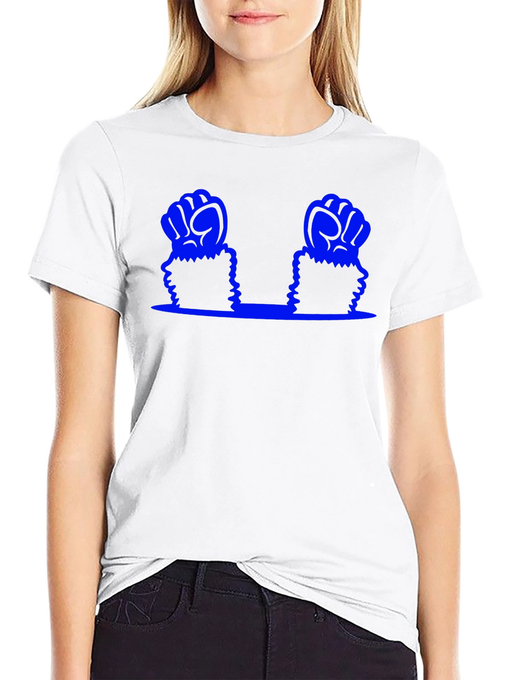 Blue Fist Graphic T-Shirt - Black Cotton Tee