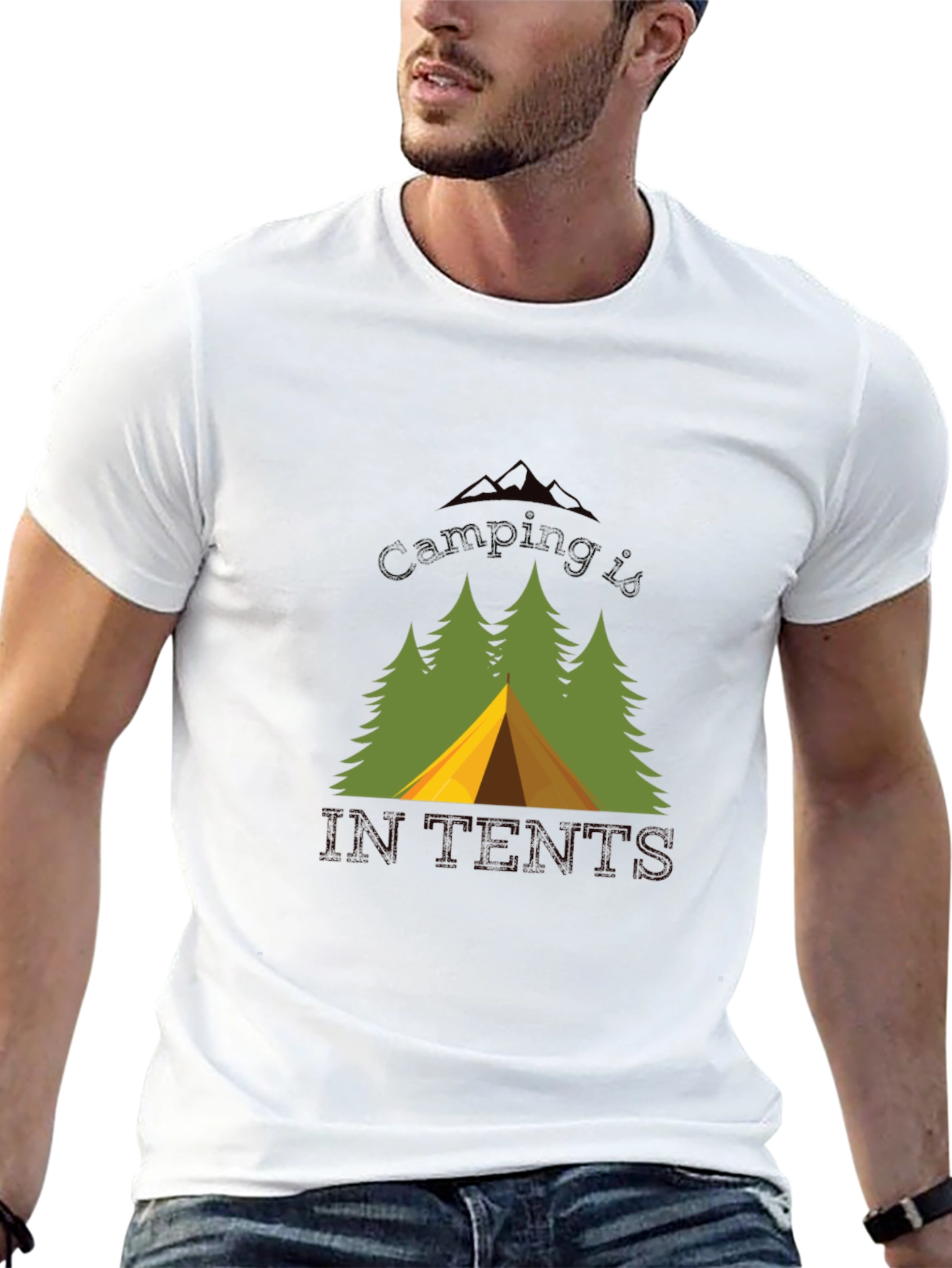 Camping Is In Tents Black T-Shirt