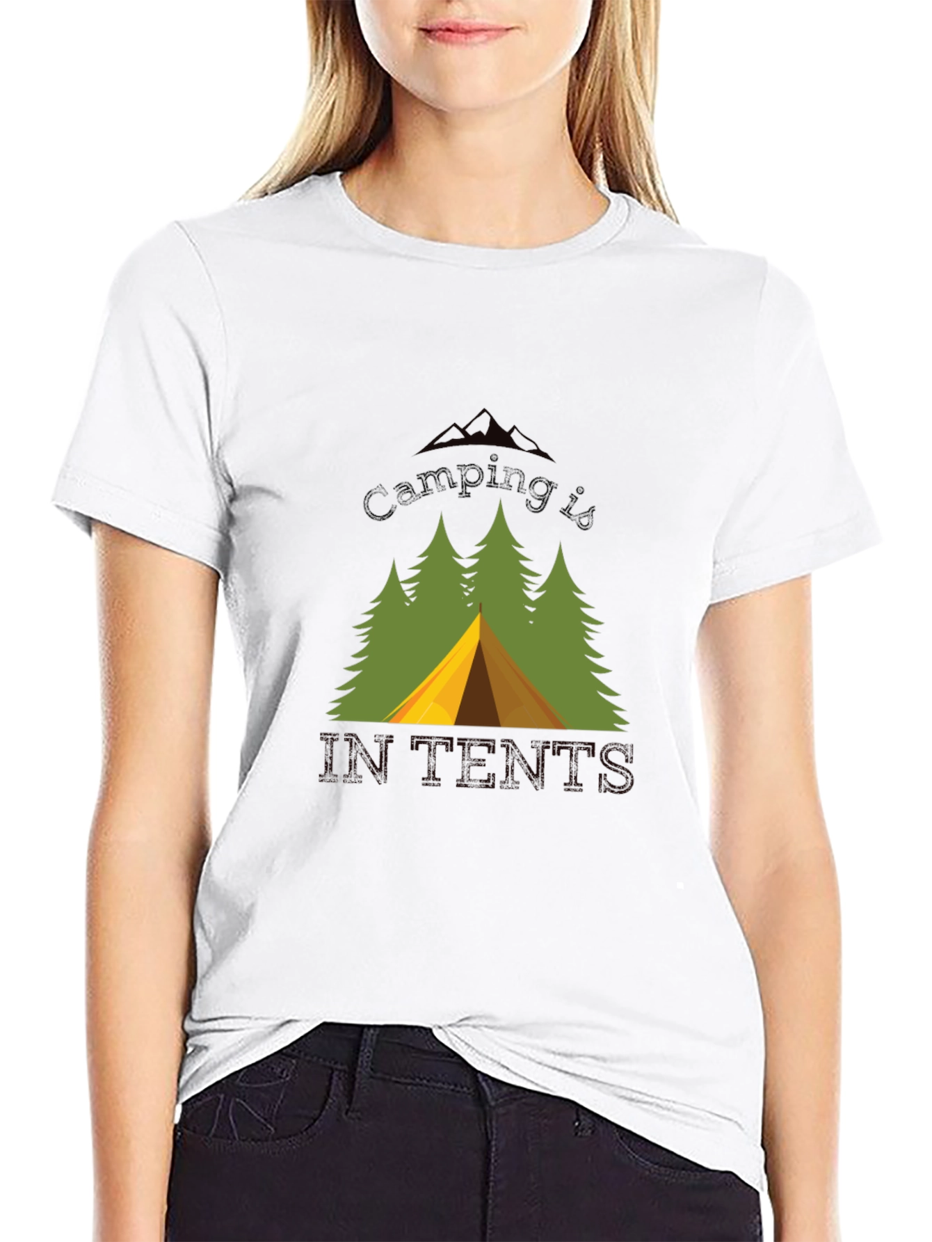 Camping Is In Tents Black T-Shirt