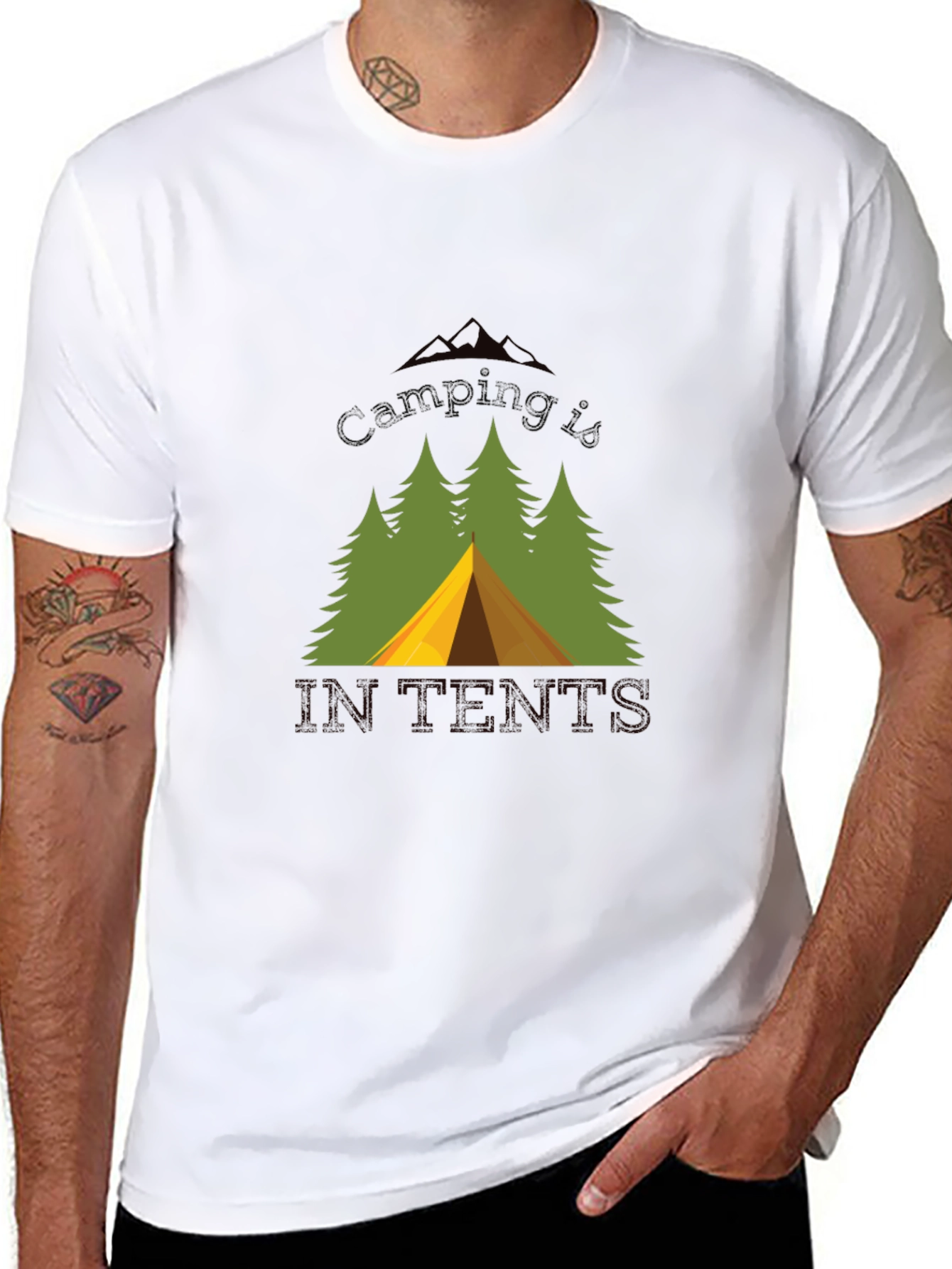 Camping Is In Tents Black T-Shirt